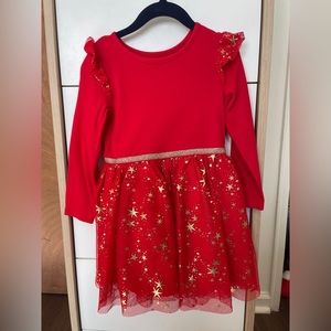 Cat and Jack red and gold holiday dresses size 4t